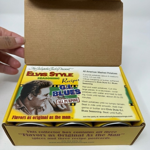 Rare! Collector Box Of 3 Elvis Style BBQ Seasoning New in Box - Picture 6 of 11